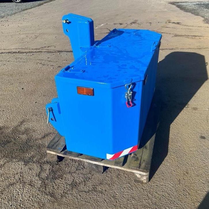Small Weight Box  and an opening top lid, lockable catches, front and side reflectors and finished off in New Holland blue